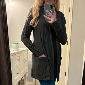 Grey Bobeau Open Front Cardigan